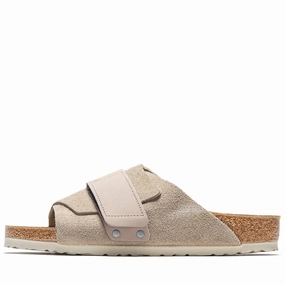 Birkenstock Kyoto Suede - Taupe Birkenstock supportive sandals with cork footbed