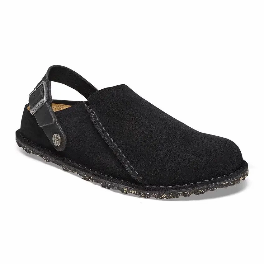 Birkenstock Lutry  Convertible Suede Clogs for All-Day Comfort Birkenstock soft footbed slides for casual wear