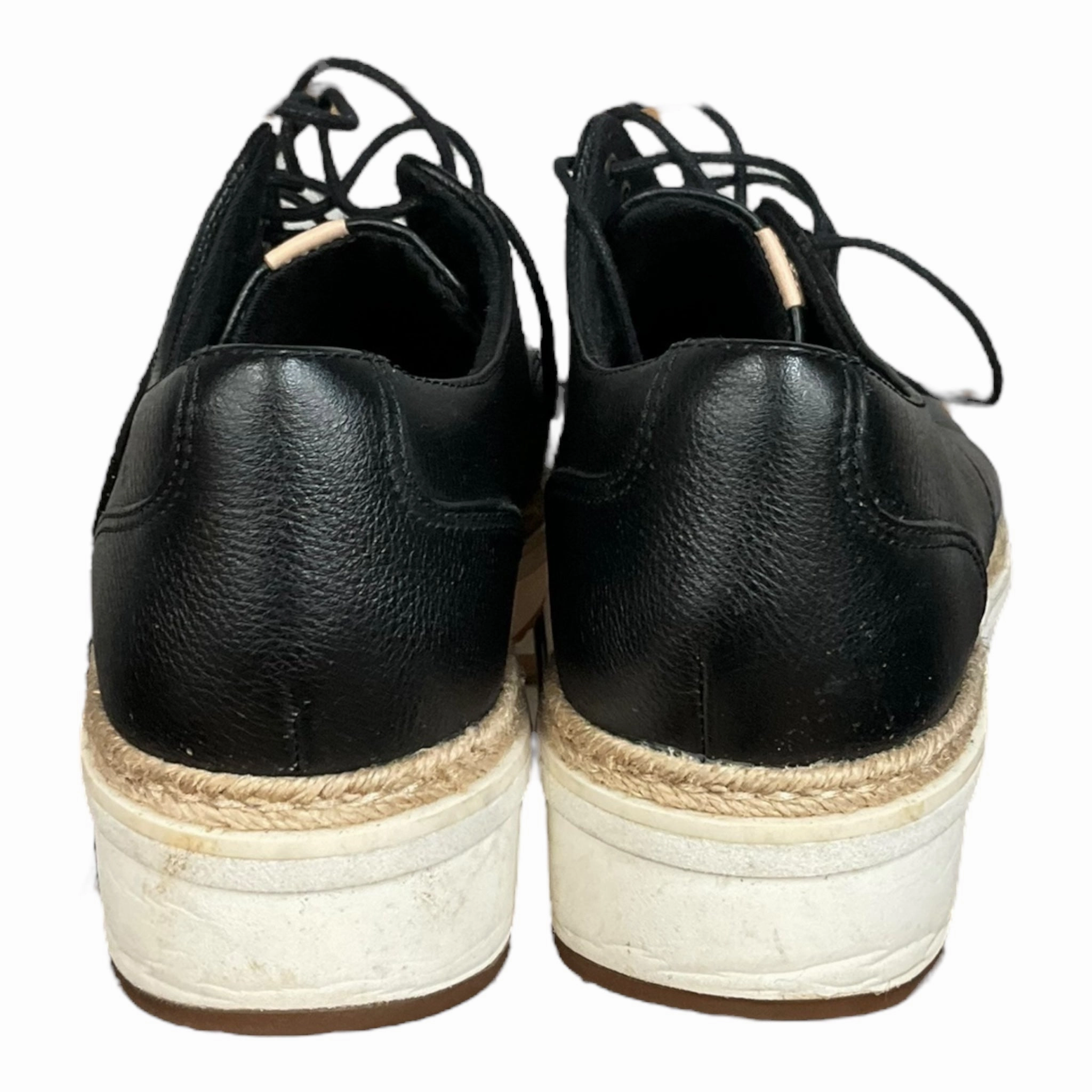Black Shoes Heels Wedge Clarks, Size 6.5 Leather Footwear