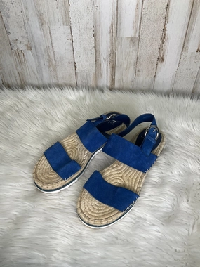 Blue & Brown Sandals Flats Marc Fisher, Size 7 Marc Fisher fashion shoes with block heels