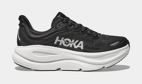 Bondi 9 Mens Running Shoes (Black/White/Black) Trail-ready Hoka hiking shoes