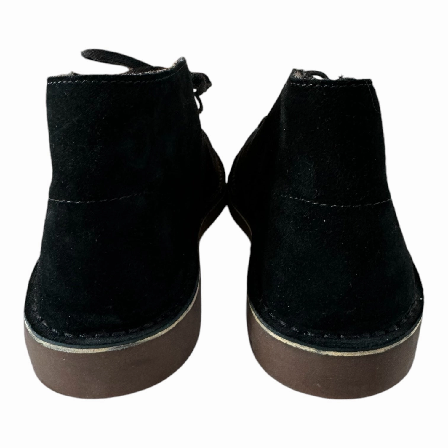 Boots Ankle Flats By Clarks In Black, Size: 6.5 Leather Footwear