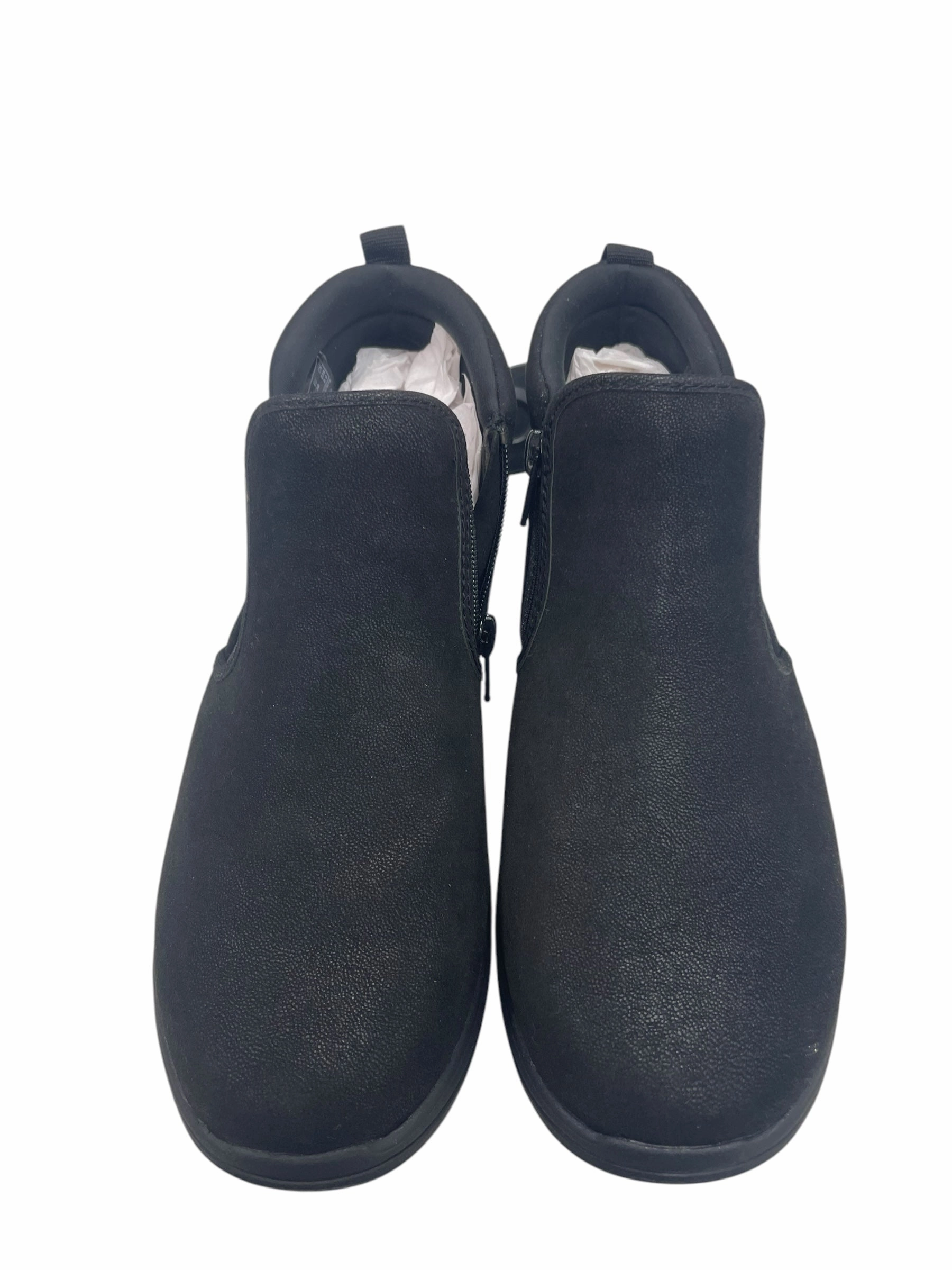 Boots Ankle Flats By Clarks In Black, Size: 7.5 Leather Footwear