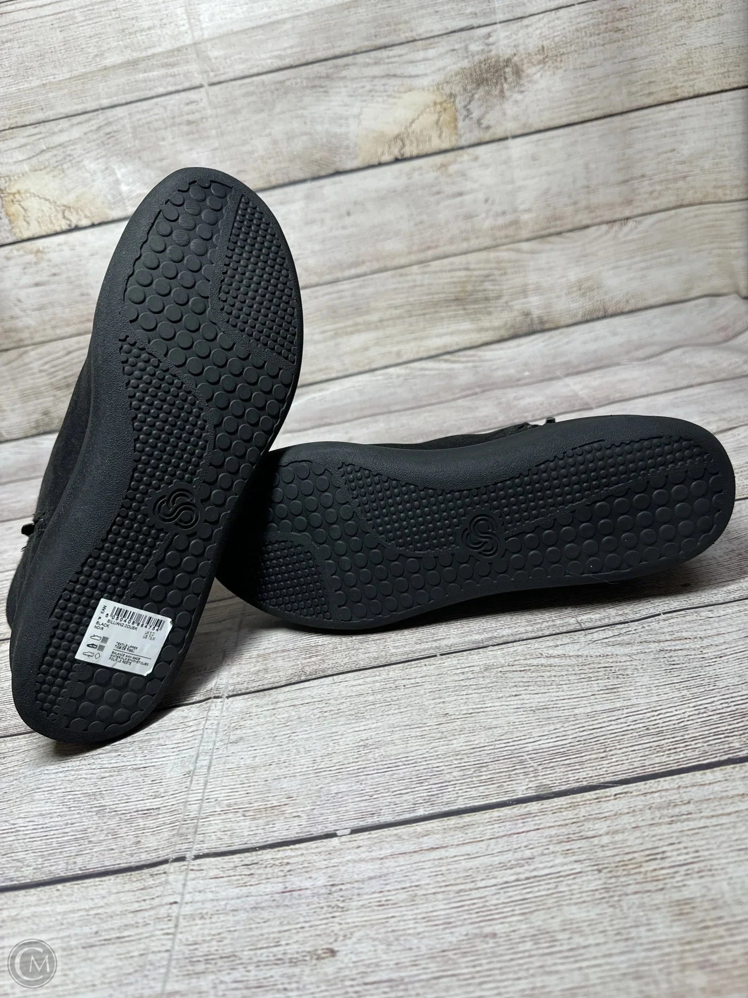Boots Ankle Flats By Clarks In Black, Size: 7.5 Leather Footwear