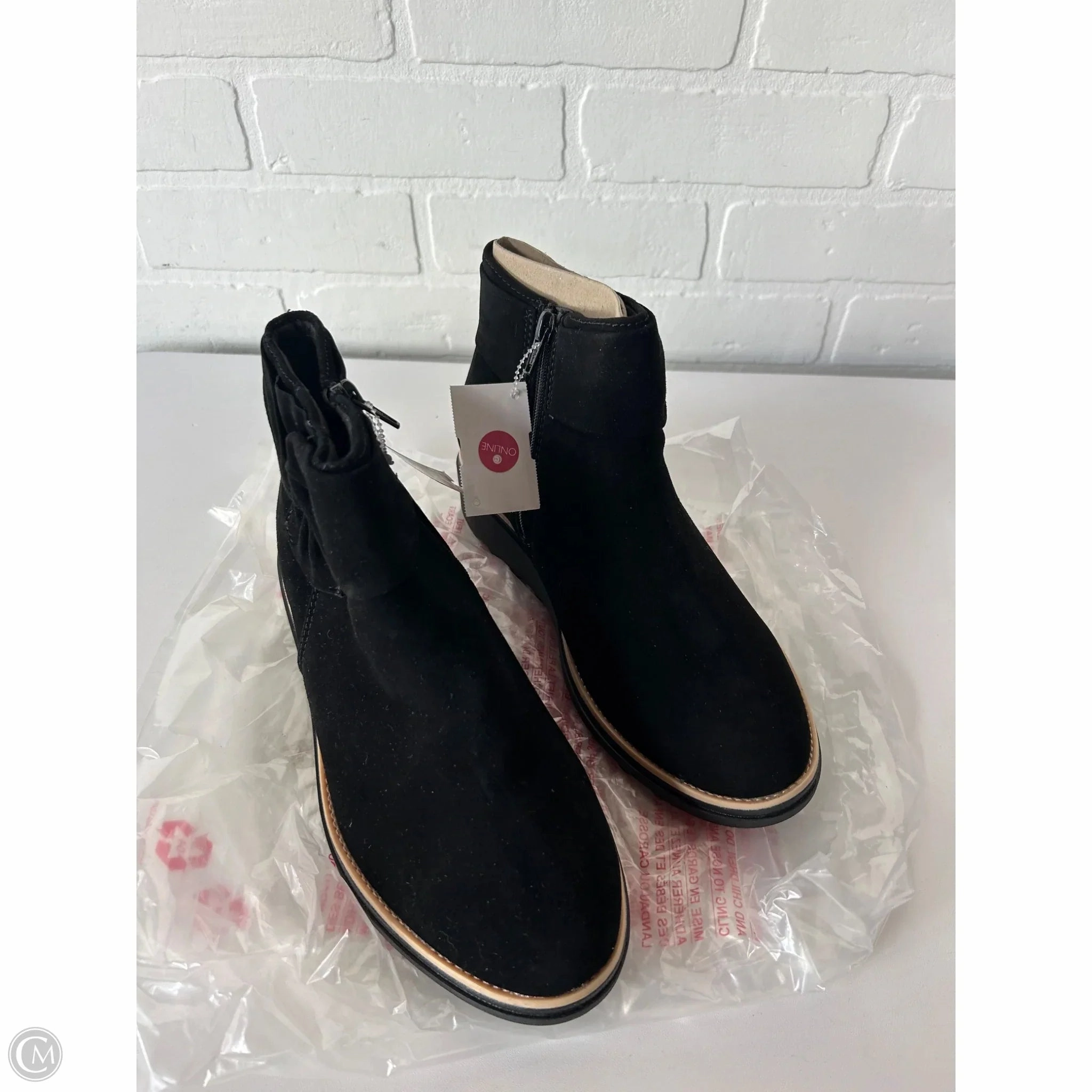 Boots Ankle Flats By Clarks In Black, Size: 7.5 Clarks leather shoes for daily wear