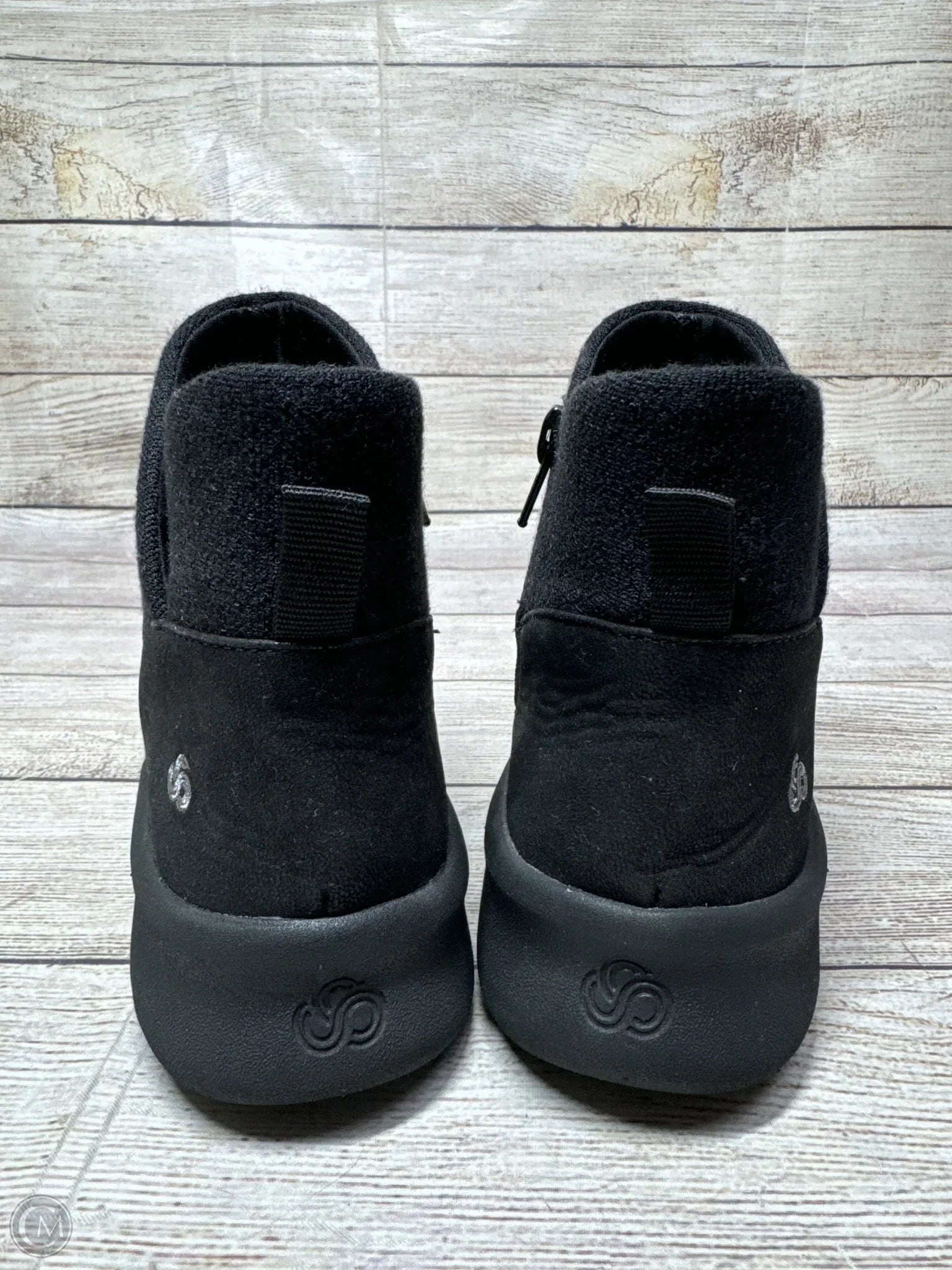 Boots Ankle Flats By Clarks In Black, Size: 7.5 Leather Footwear