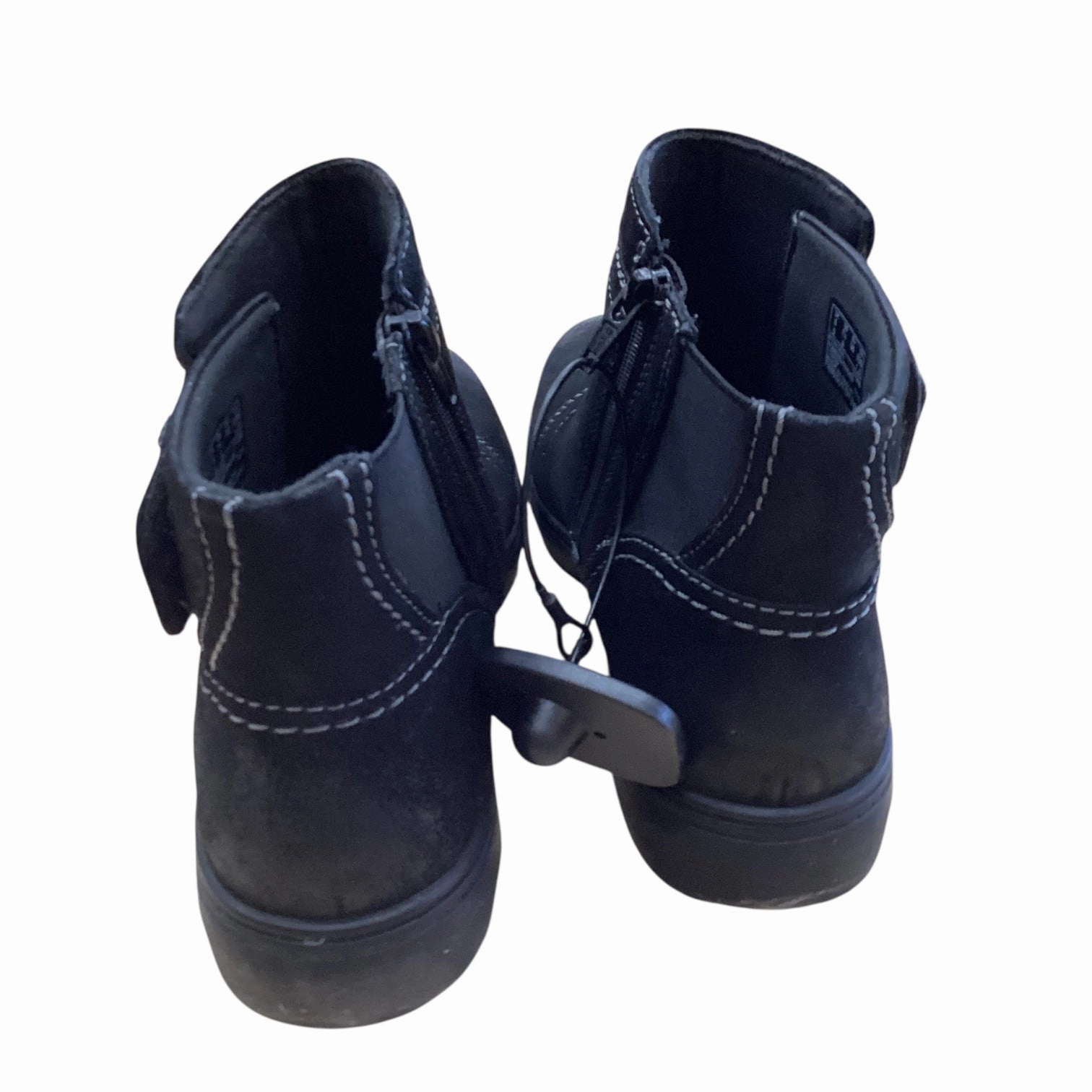 Boots Ankle Flats By Clarks In Black, Size:7.5 Leather Footwear