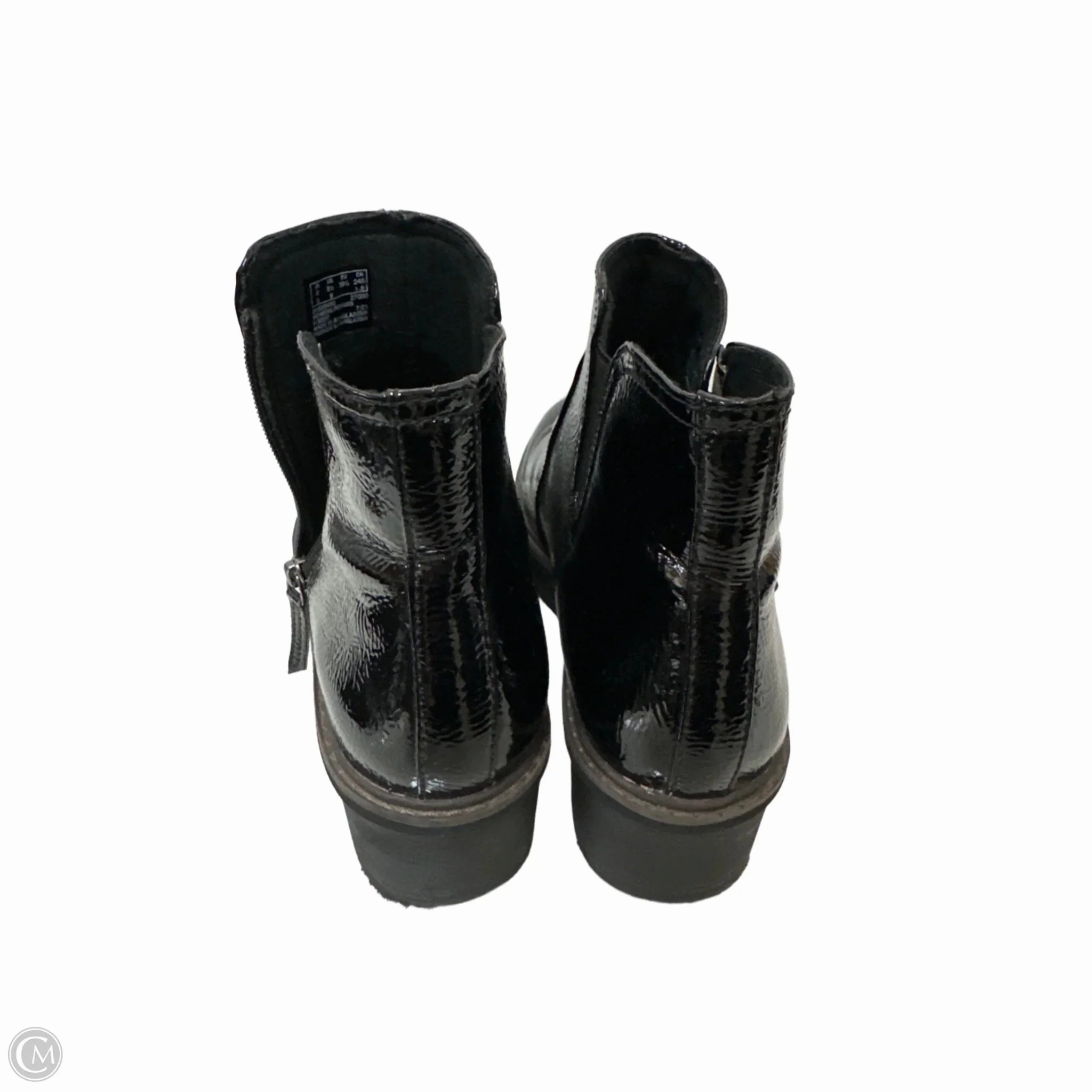 Boots Ankle Flats By Clarks In Black, Size: 8.5 Leather Footwear