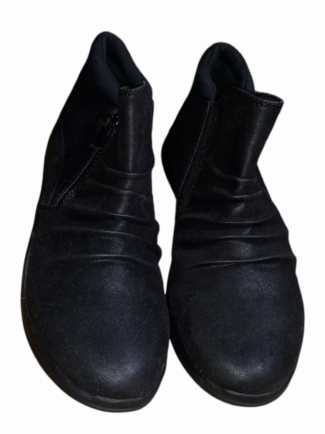 Boots Ankle Flats By Clarks In Black, Size: 9.5 Clarks leather shoes for daily wear