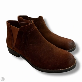 Boots Ankle Flats By Clarks In Brown, Size: 6.5 Clarks leather shoes for daily wear