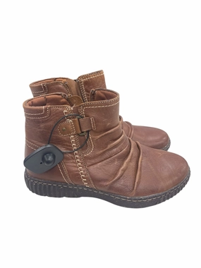 Boots Ankle Flats By Clarks In Brown, Size: 7.5 Clarks leather shoes for daily wear
