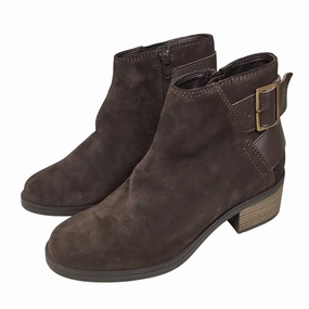 Boots Ankle Flats By Clarks In Brown, Size: 7.5 Clarks leather shoes for daily wear