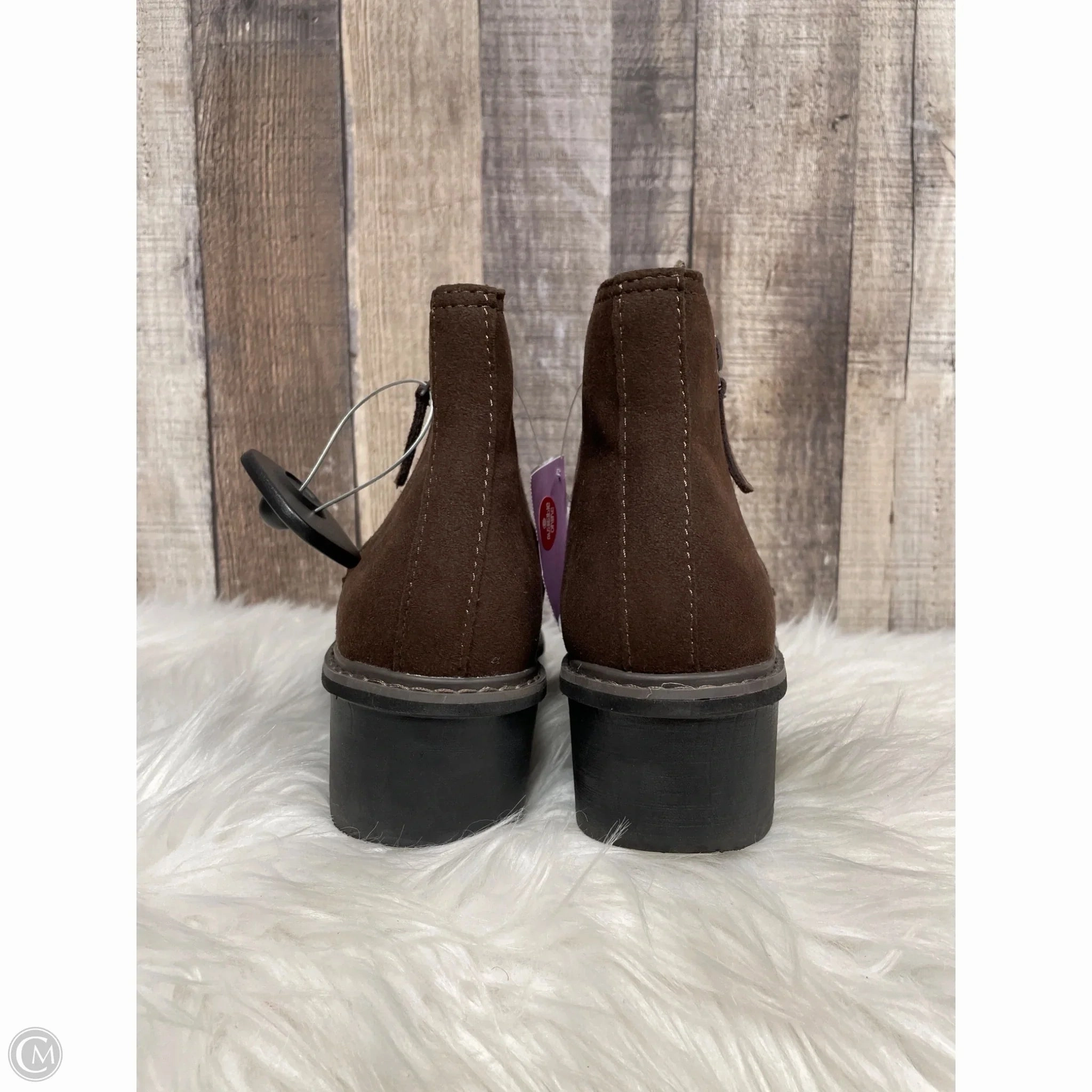 Boots Ankle Flats By Clarks In Brown, Size: 7 Leather Footwear