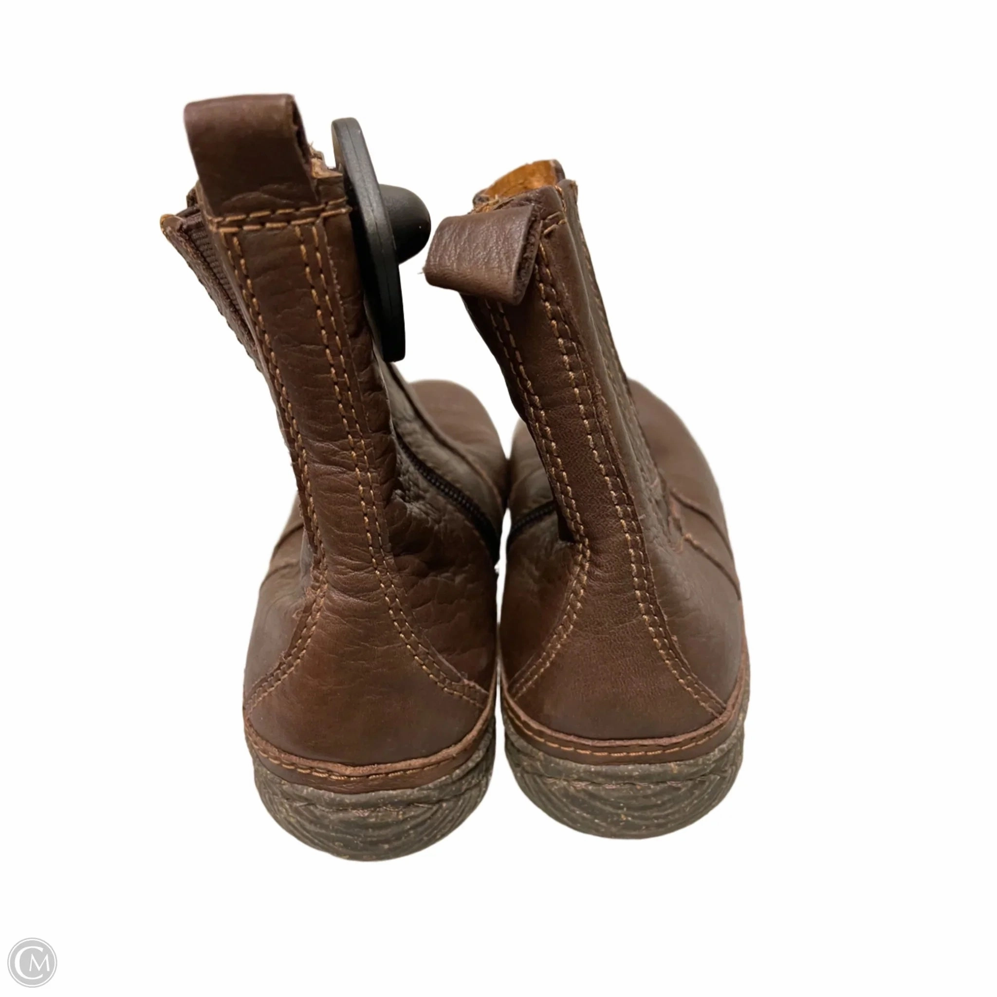 Boots Ankle Flats By Clarks In Brown, Size: 8.5 Leather Footwear