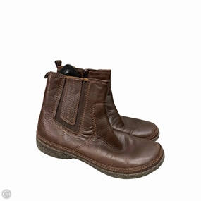Boots Ankle Flats By Clarks In Brown, Size: 8.5 Clarks leather shoes for daily wear