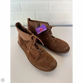 Boots Ankle Flats By Clarks In Brown, Size: 9 Clarks leather shoes for daily wear