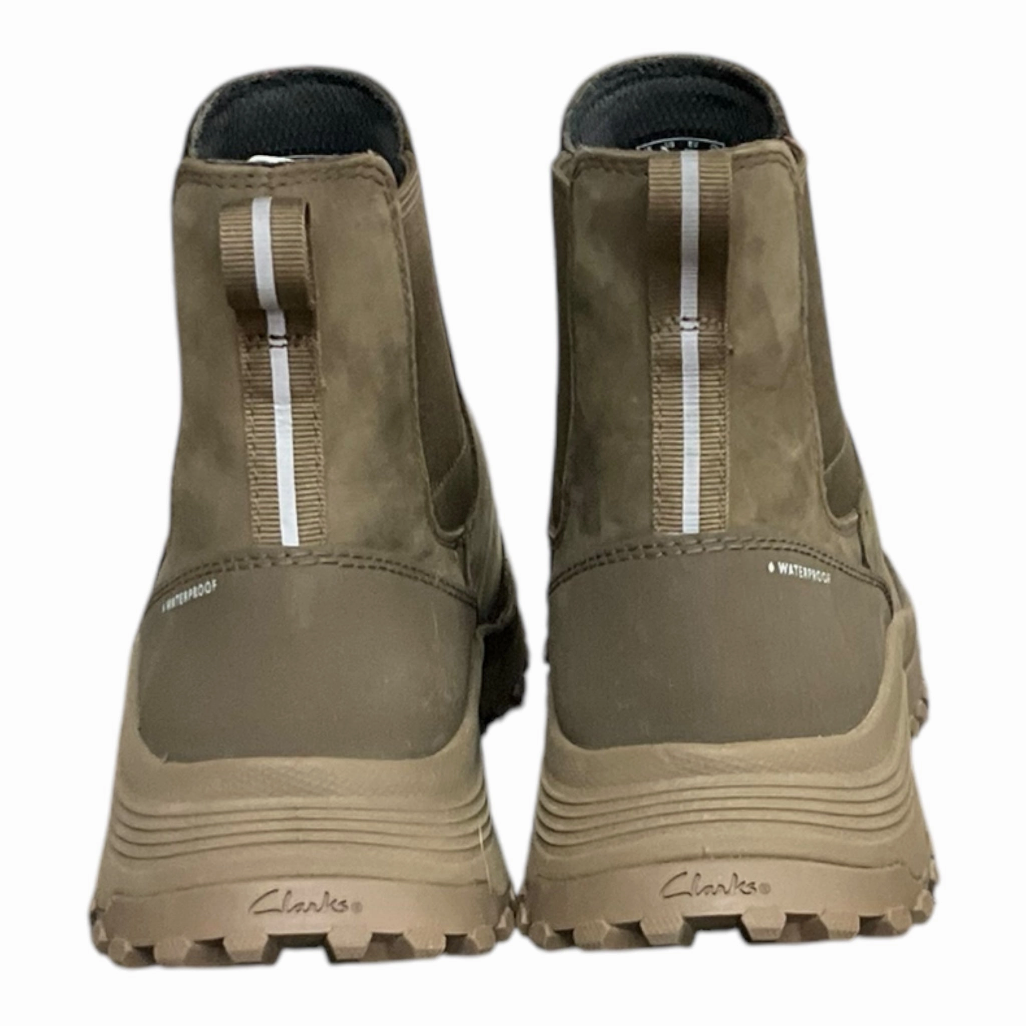 Boots Ankle Flats By Clarks In Green, Size: 8.5 Leather Footwear