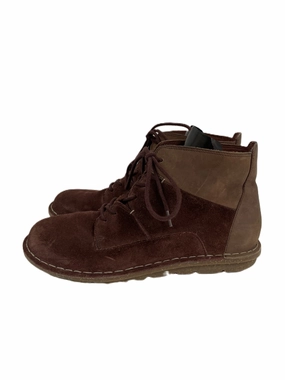 Boots Ankle Flats By Clarks In Maroon, Size: 8 Clarks leather shoes for daily wear