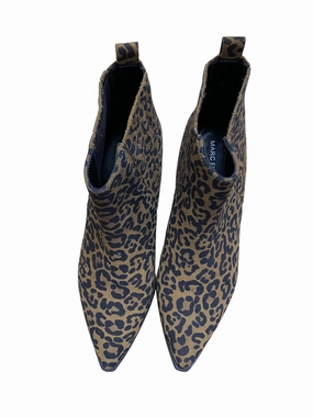 Boots Ankle Flats By Marc Fisher In Animal Print, Size: 9 Marc Fisher fashion shoes with block heels