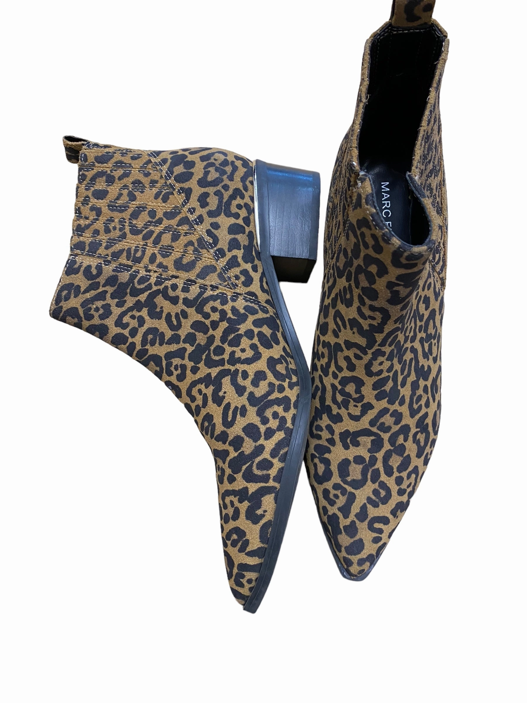 Boots Ankle Flats By Marc Fisher In Animal Print, Size: 9 Fashion Heels
