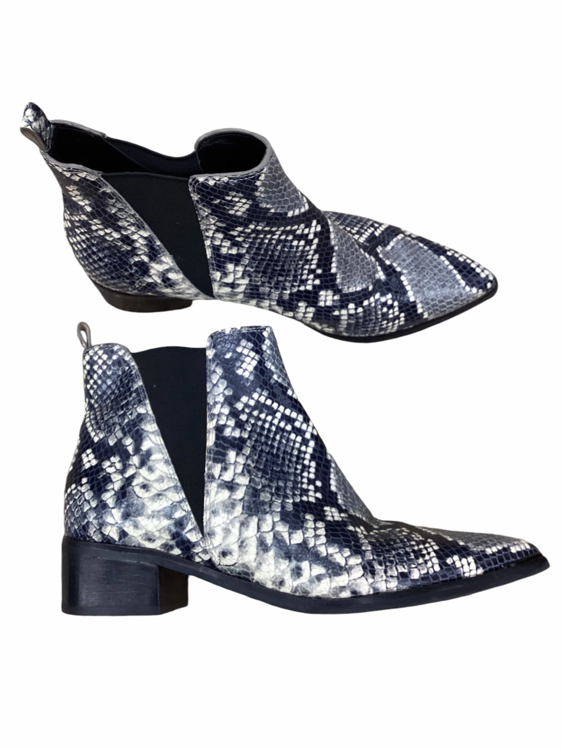 Boots Ankle Flats By Marc Fisher In Snakeskin Print, Size: 8 Fashion Heels