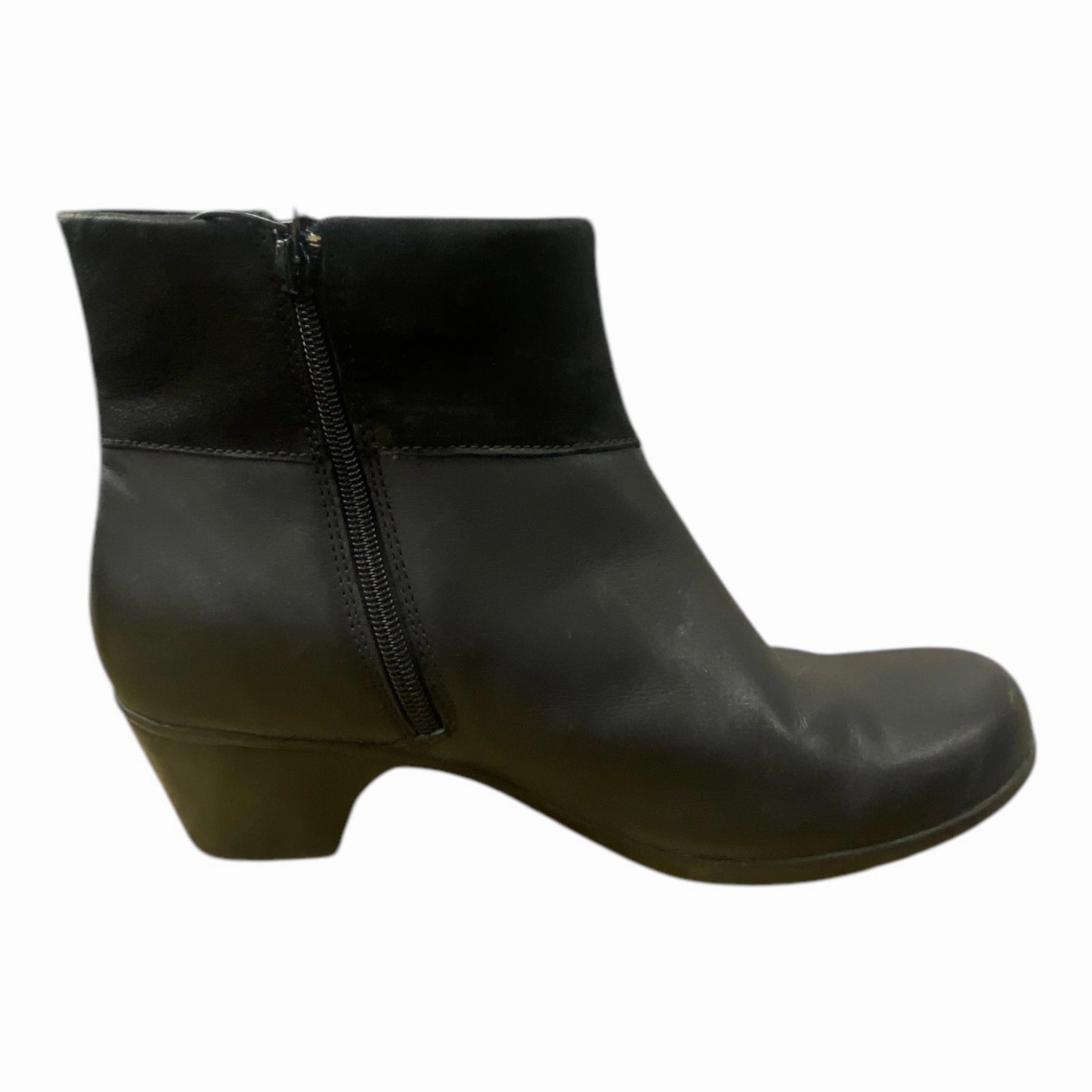 Boots Ankle Heels By Clarks In Black, Size: 10 Clarks leather shoes for daily wear
