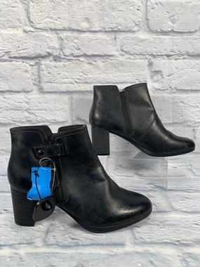 Boots Ankle Heels By Clarks In Black, Size: 12 Clarks leather shoes for daily wear