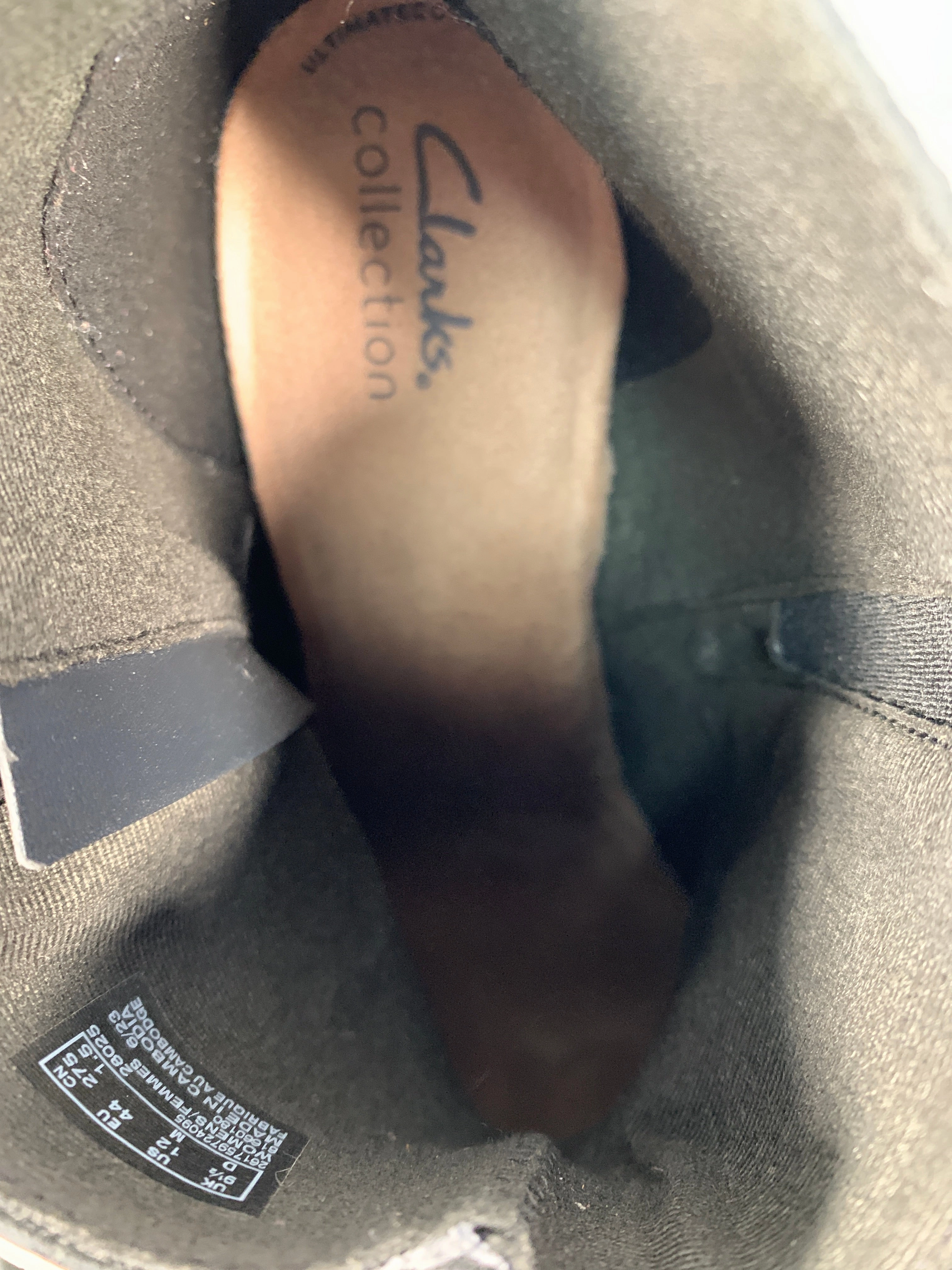Boots Ankle Heels By Clarks In Black, Size: 12 Leather Footwear