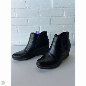 Boots Ankle Heels By Clarks In Black, Size: 7.5 Clarks leather shoes for daily wear
