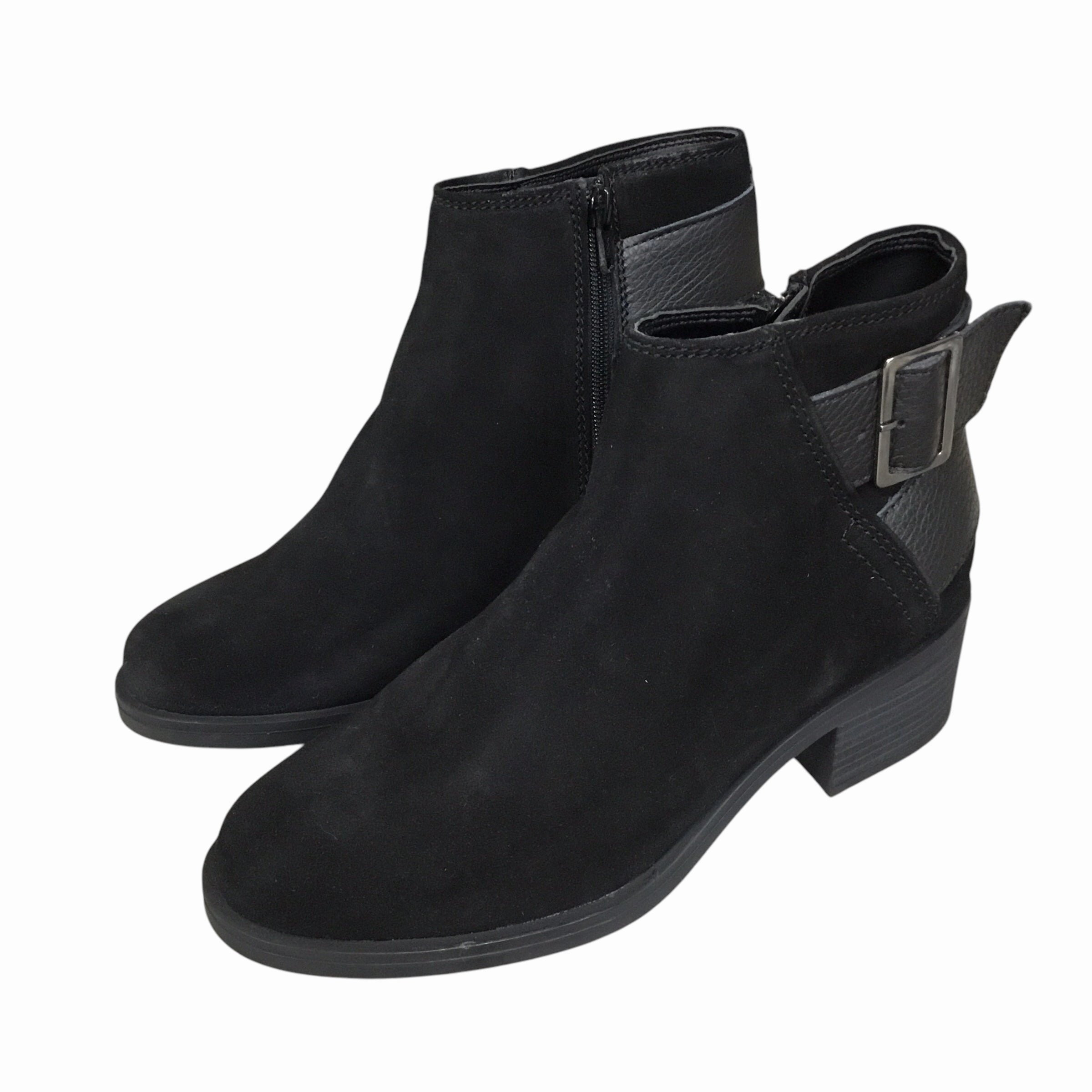 Boots Ankle Heels By Clarks In Black, Size: 7.5 Clarks leather shoes for daily wear