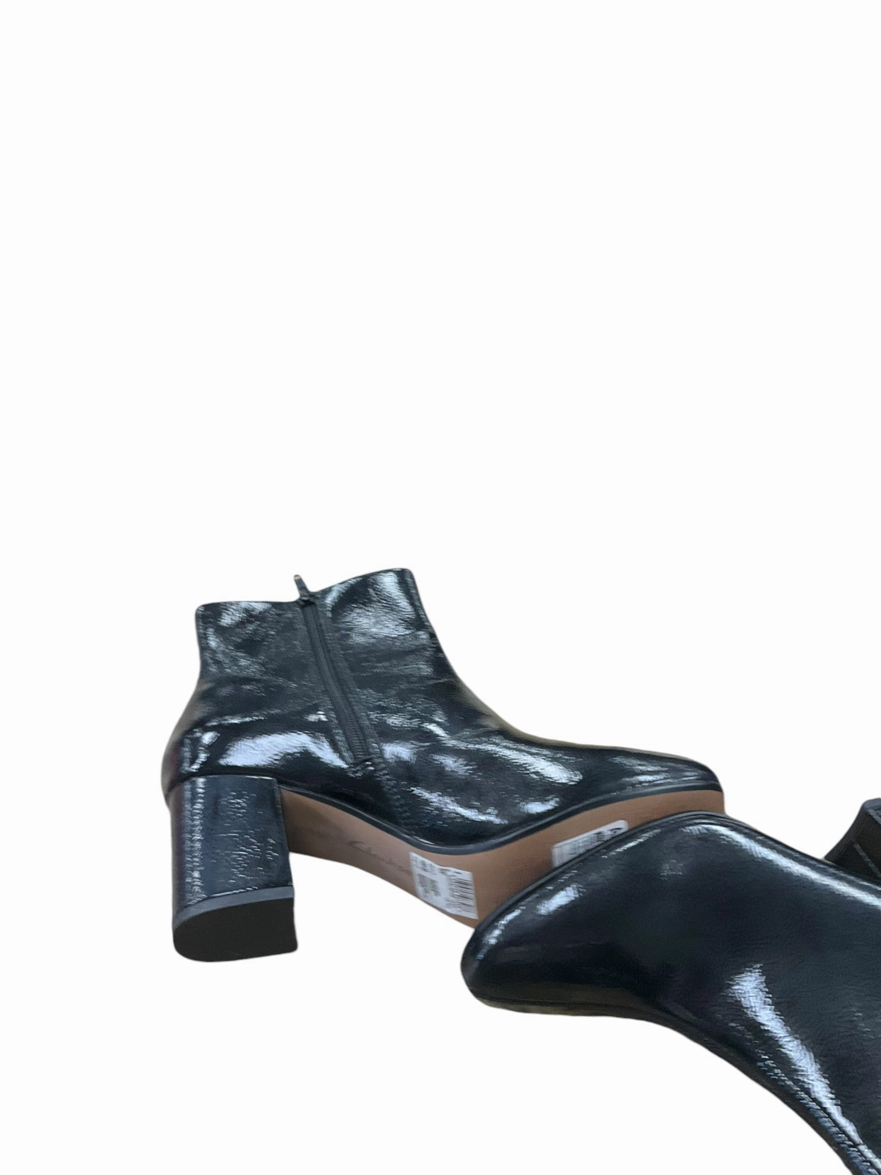 Boots Ankle Heels By Clarks In Black, Size: 7.5 Leather Footwear