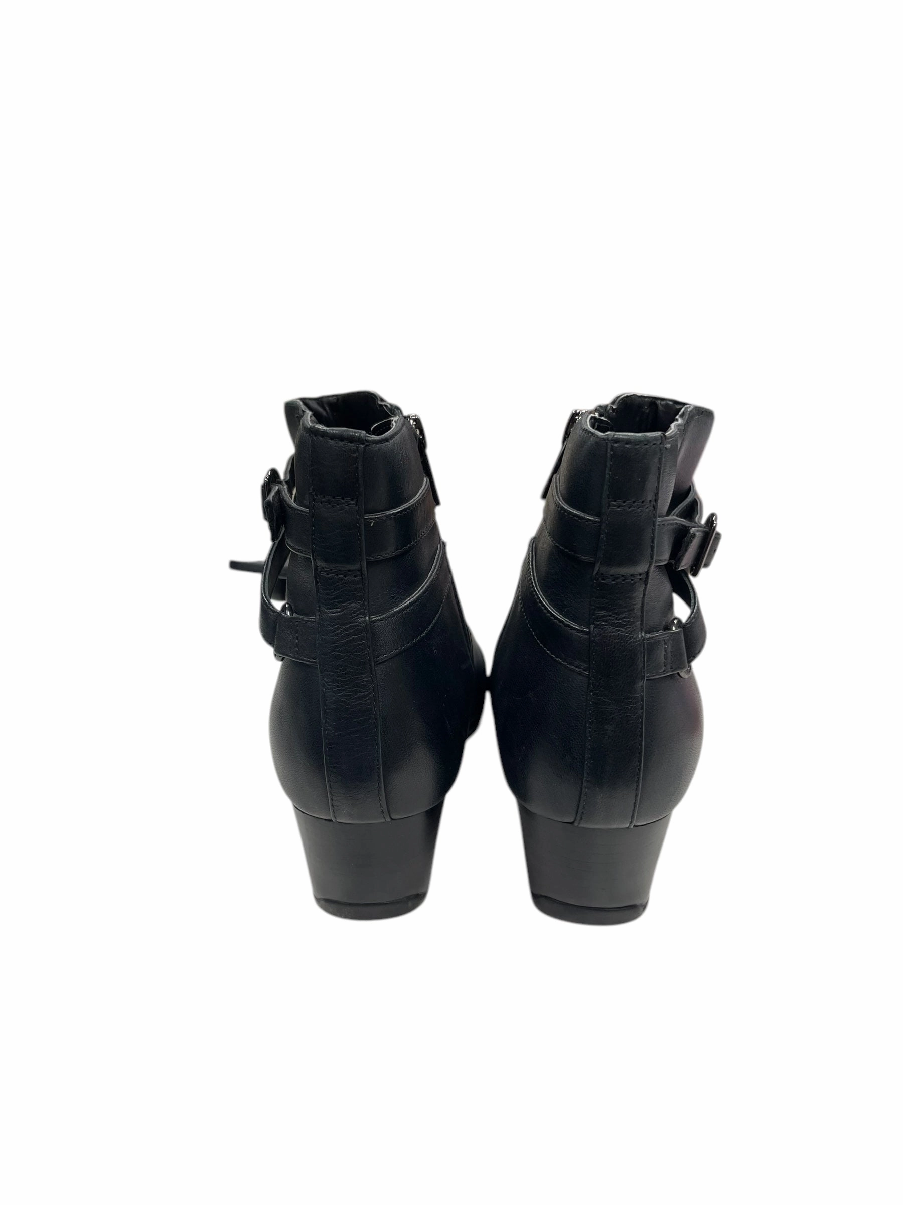 Boots Ankle Heels By Clarks In Black, Size: 7.5 Leather Footwear