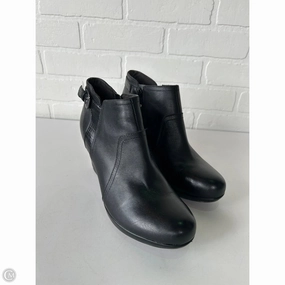 Boots Ankle Heels By Clarks In Black, Size: 8.5 Clarks leather shoes for daily wear