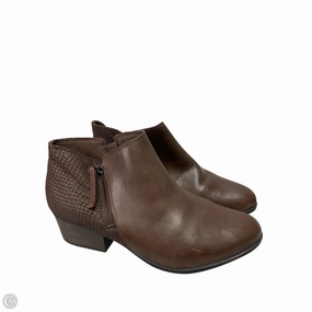 Boots Ankle Heels By Clarks In Brown, Size: 10 Clarks leather shoes for daily wear