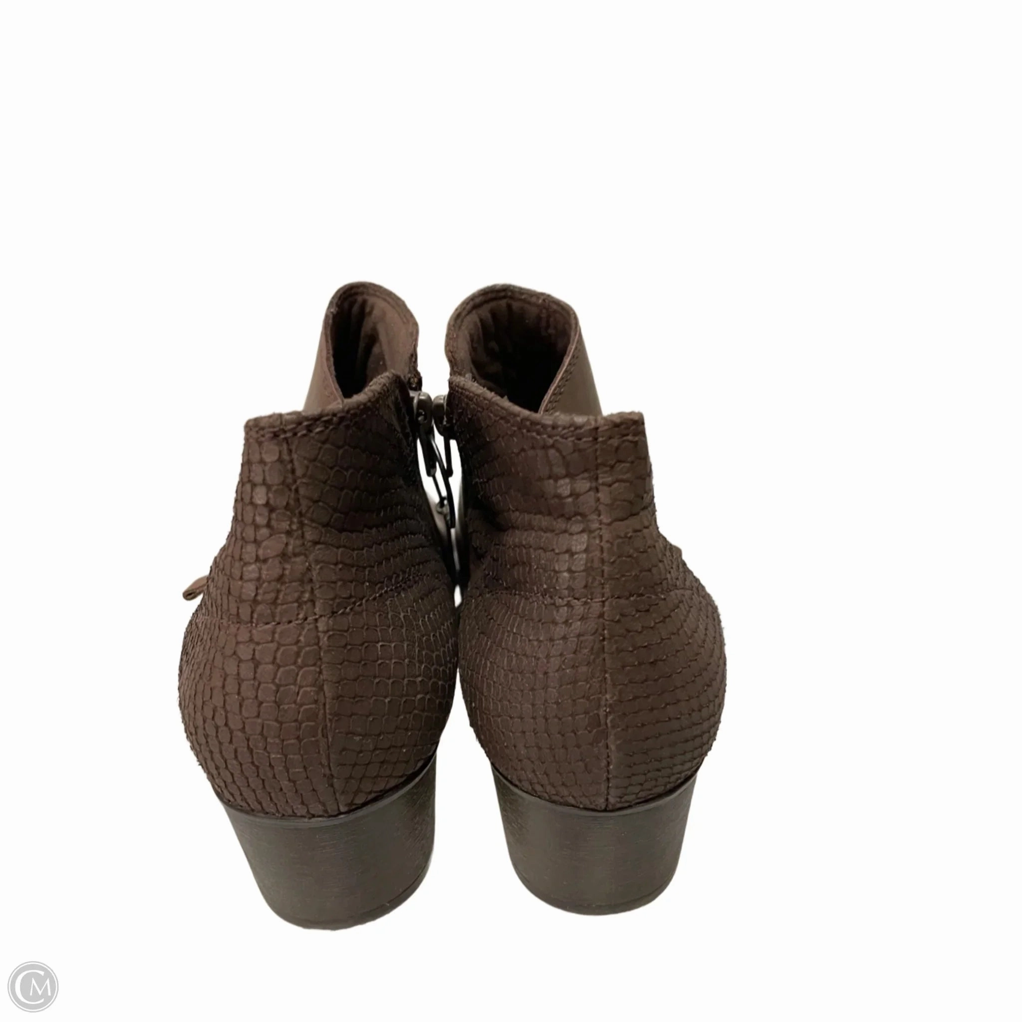 Boots Ankle Heels By Clarks In Brown, Size: 10 Leather Footwear