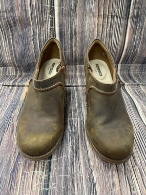 Boots Ankle Heels By Clarks In Brown, Size: 10 Clarks leather shoes for daily wear