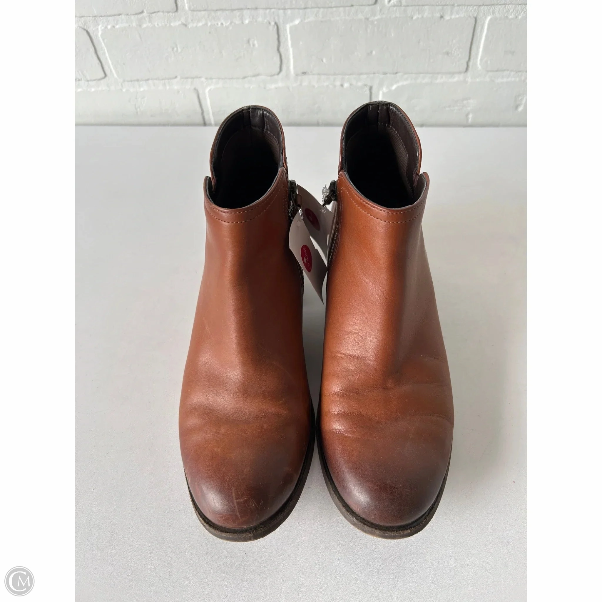 Boots Ankle Heels By Clarks In Brown, Size: 7 Clarks leather shoes for daily wear