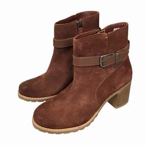 Boots Ankle Heels By Clarks In Brown, Size: 8 Clarks leather shoes for daily wear
