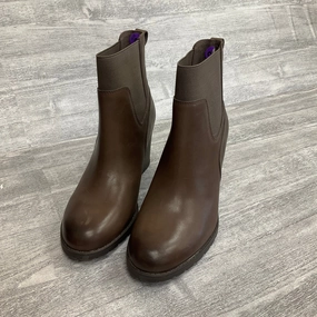 Boots Ankle Heels By Clarks In Brown, Size: 8 Clarks leather shoes for daily wear