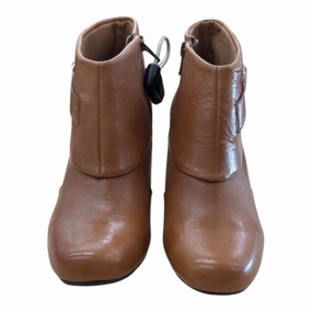 Boots Ankle Heels By Clarks In Brown, Size:9 Clarks leather shoes for daily wear