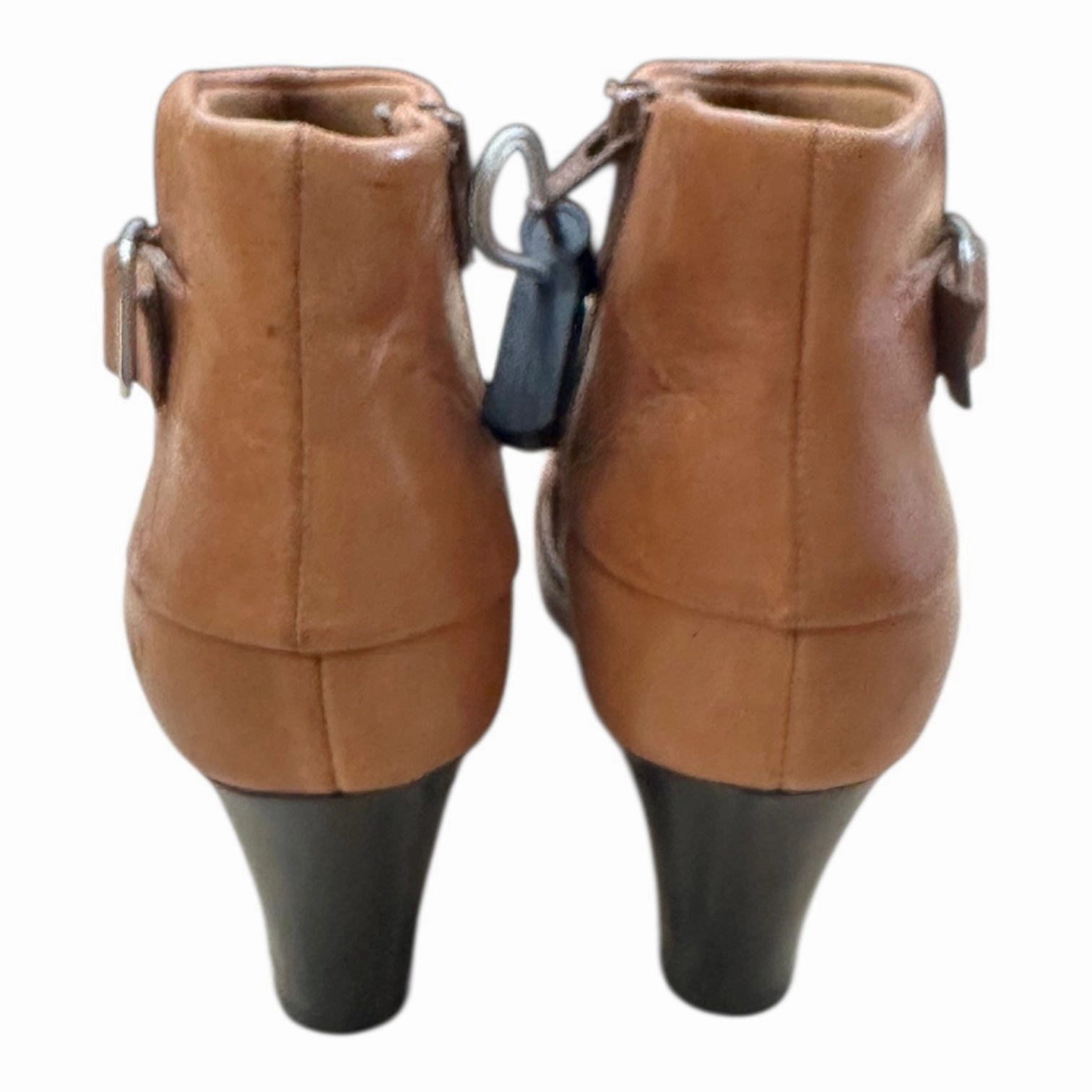 Boots Ankle Heels By Clarks In Brown, Size:9 Leather Footwear