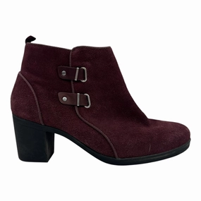 Boots Ankle Heels By Clarks In Red, Size:9 Clarks leather shoes for daily wear