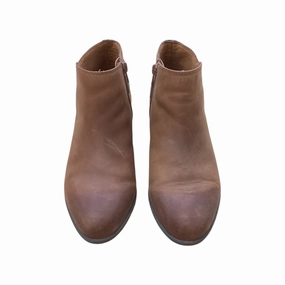 Boots Ankle Heels By Clarks In Tan, Size:7.5 Clarks leather shoes for daily wear