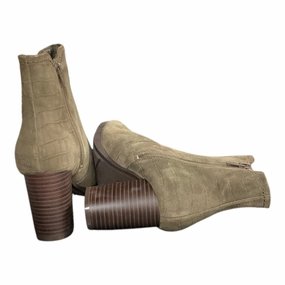 Boots Ankle Heels By Clarks In Taupe, Size: 8.5 Clarks leather shoes for daily wear