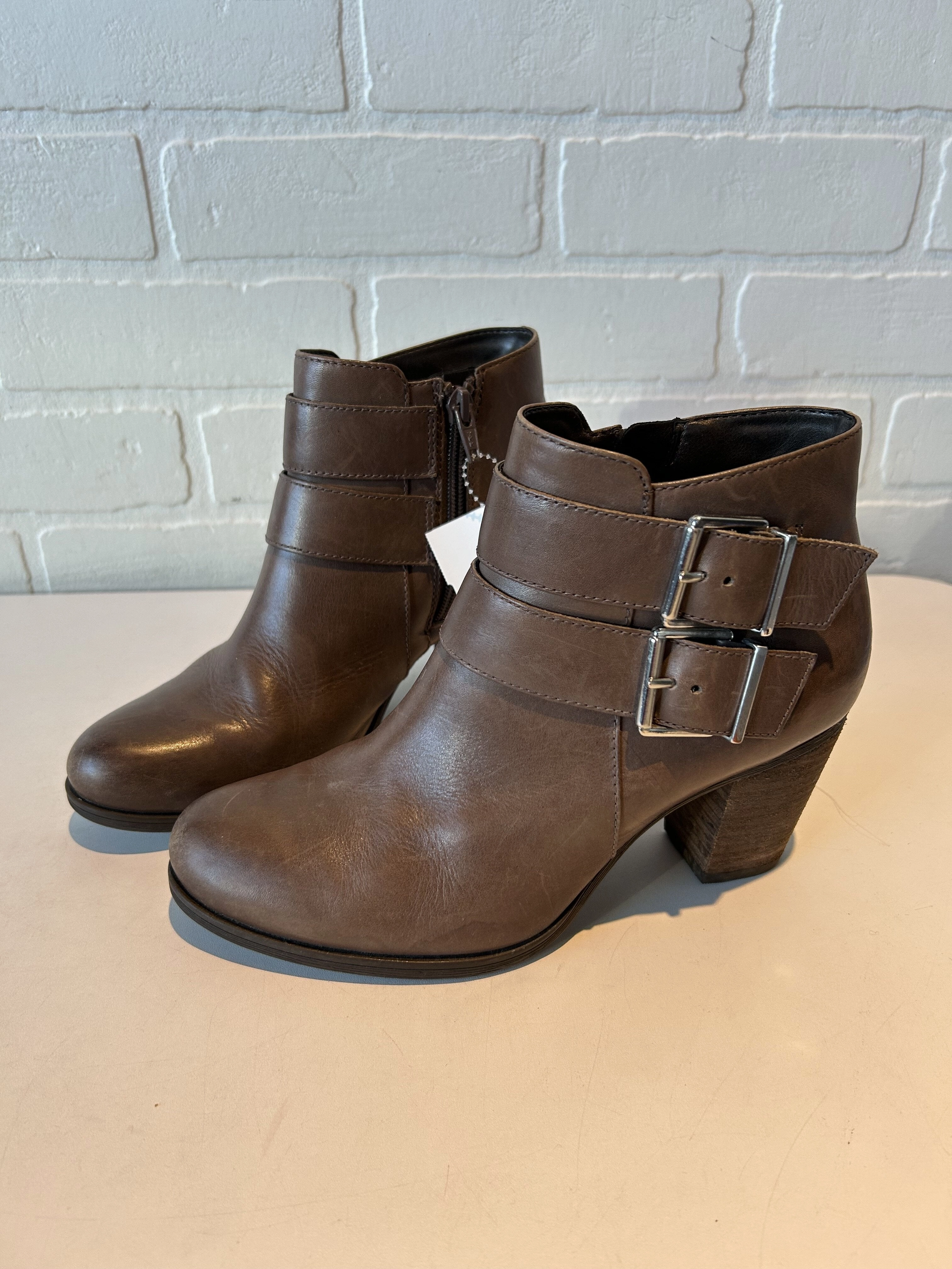Boots Ankle Heels By Clarks  Size: 6.5 Leather Footwear