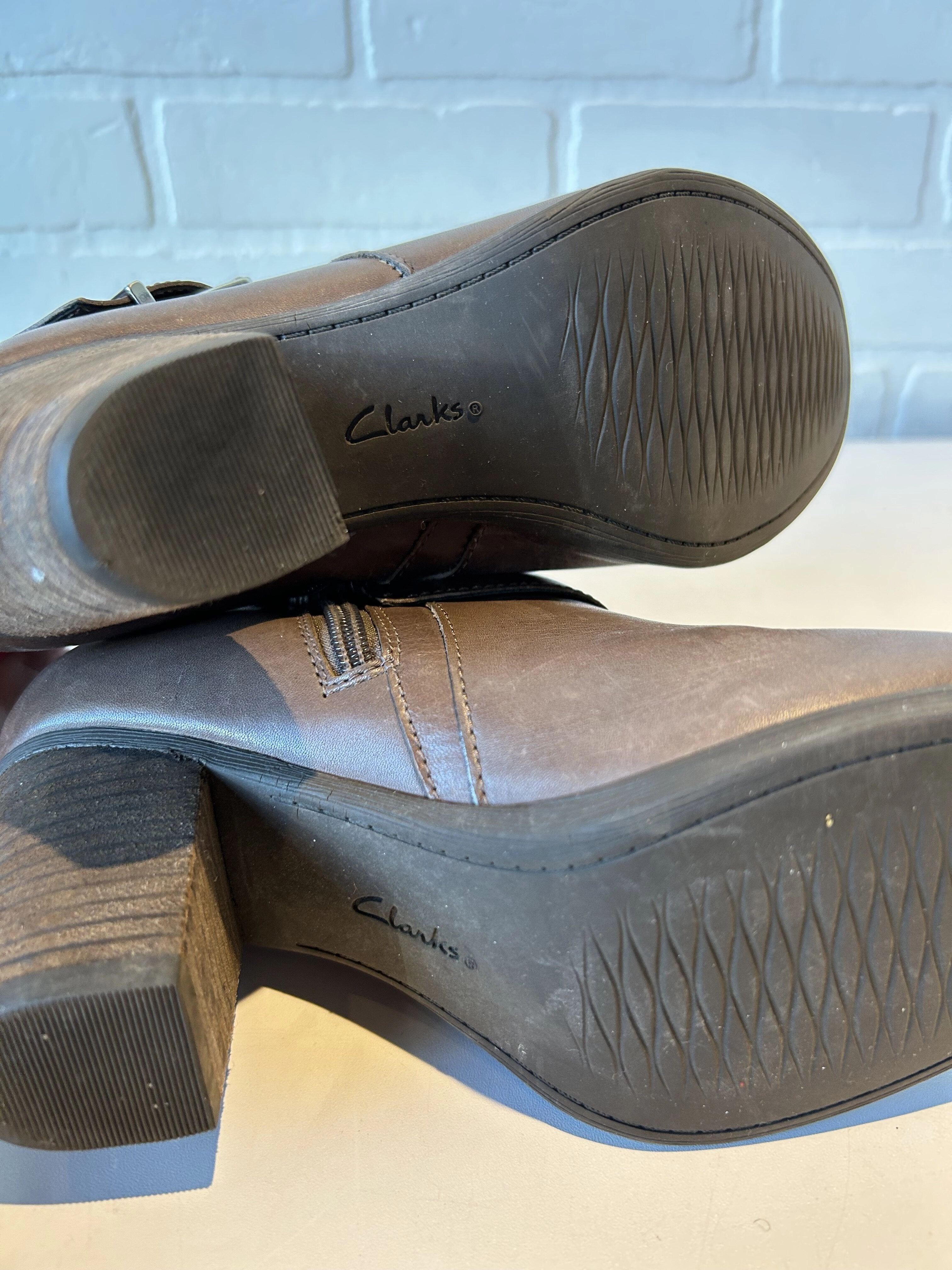 Boots Ankle Heels By Clarks  Size: 6.5 Leather Footwear