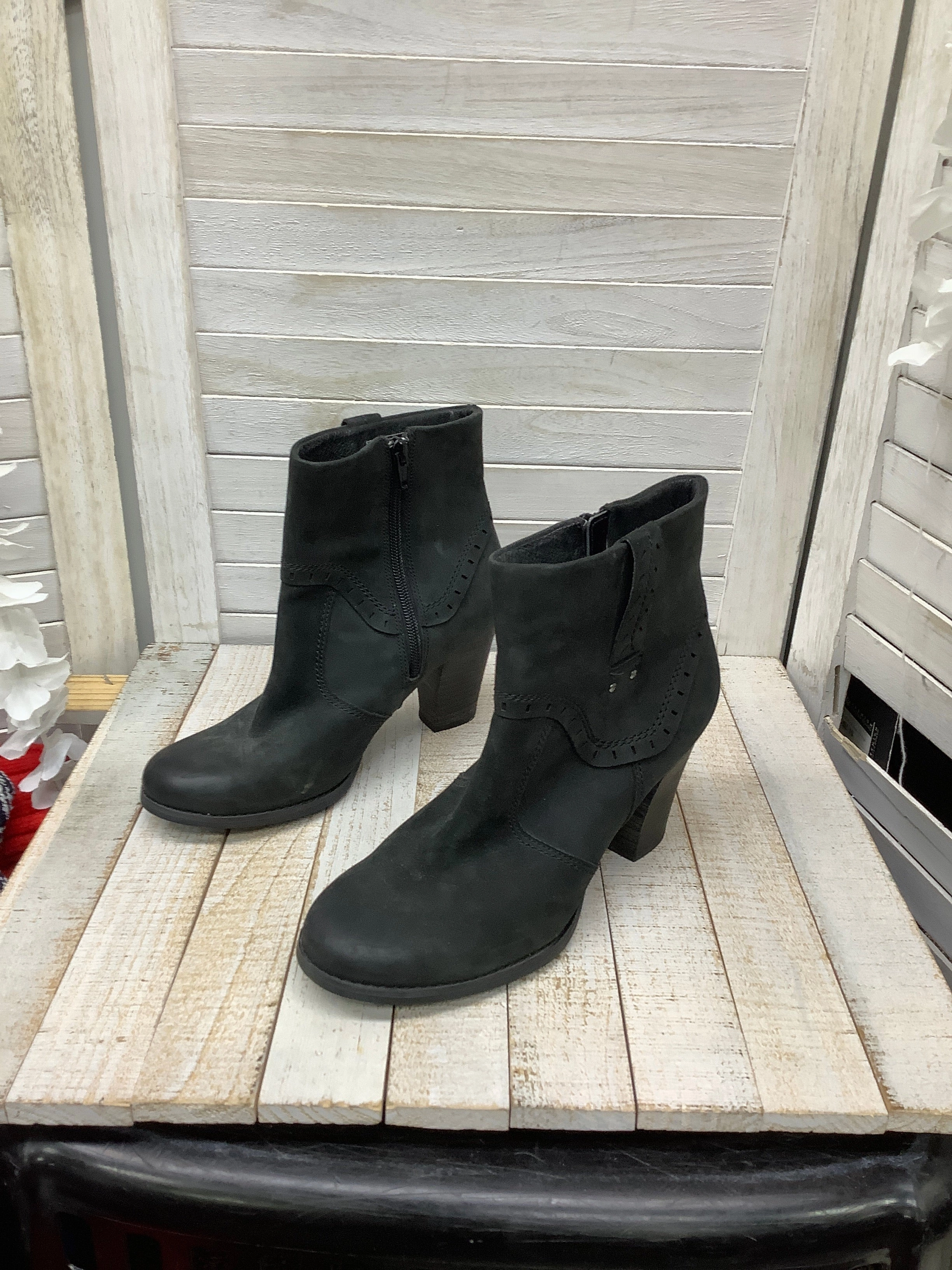 Boots Ankle Heels By Clarks  Size: 8 Leather Footwear