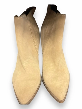 Boots Ankle Heels By Marc Fisher In Beige, Size: 9 Marc Fisher fashion shoes with block heels