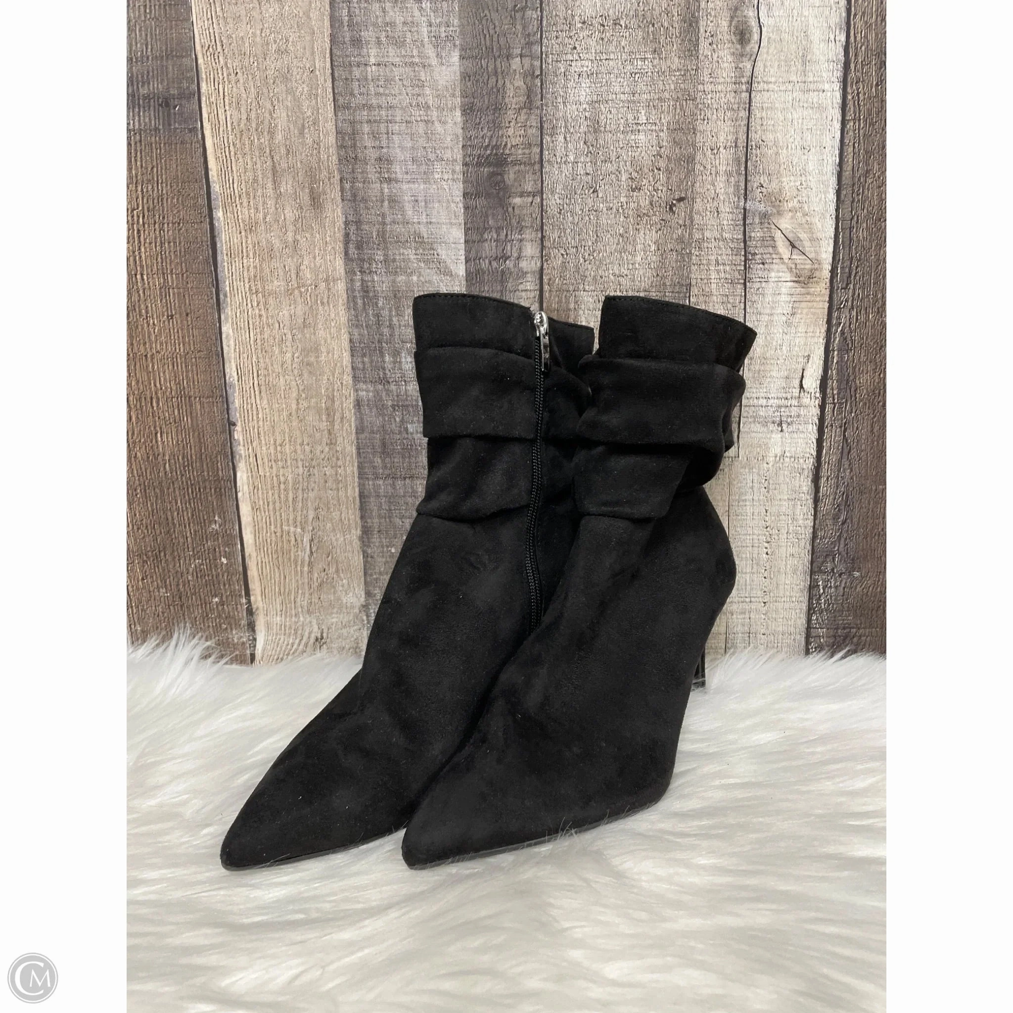 Boots Ankle Heels By Marc Fisher In Black, Size: 7.5 Marc Fisher fashion shoes with block heels