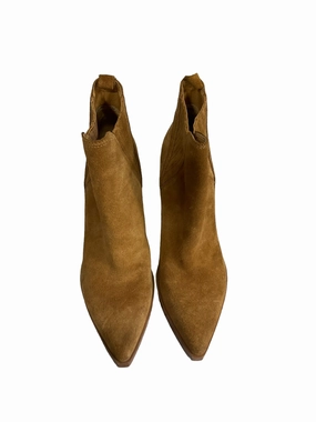 Boots Ankle Heels By Marc Fisher In Brown, Size: 6 Marc Fisher fashion shoes with block heels